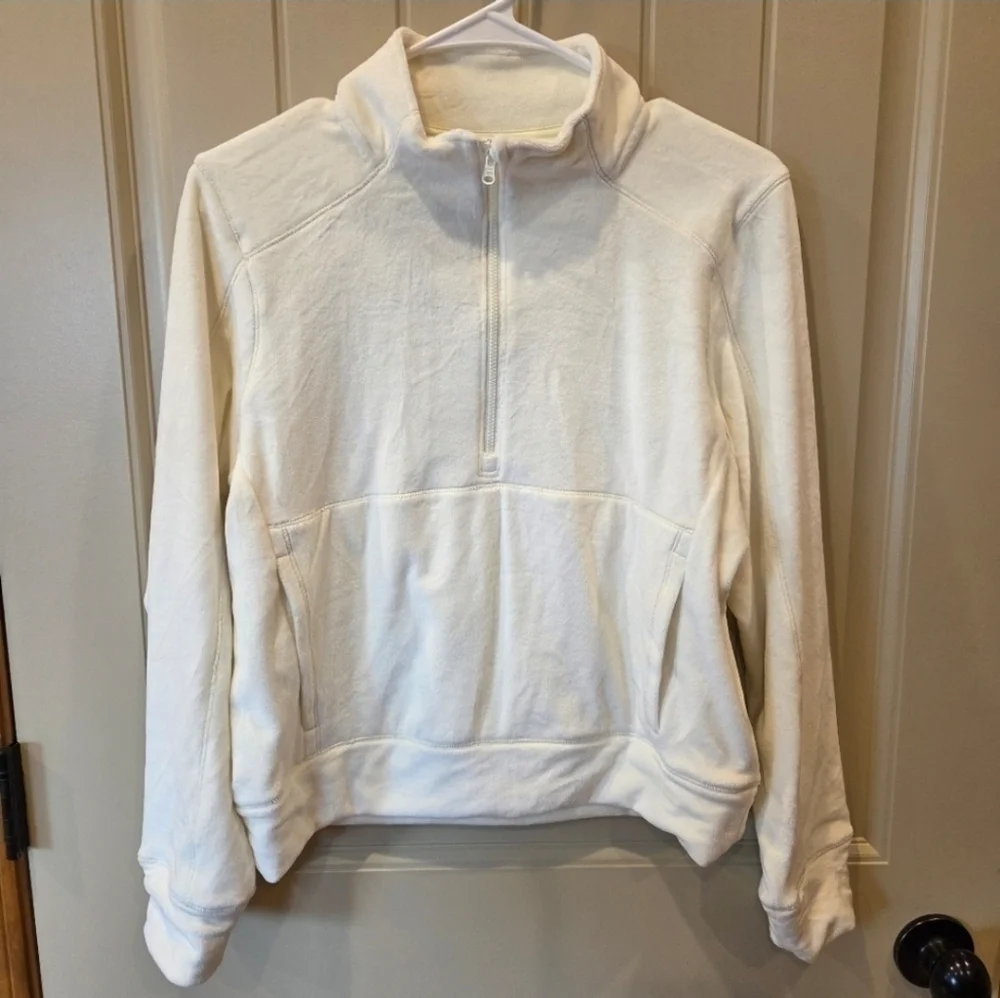 Girls' XL Velour Fleece 1/2 Zip Pullover XL Pale Yellow New Super Soft Winter